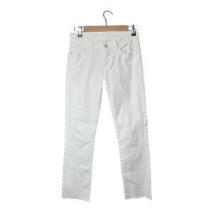 7 For All Mankind Straight Leg White Denim Pants Sz 25